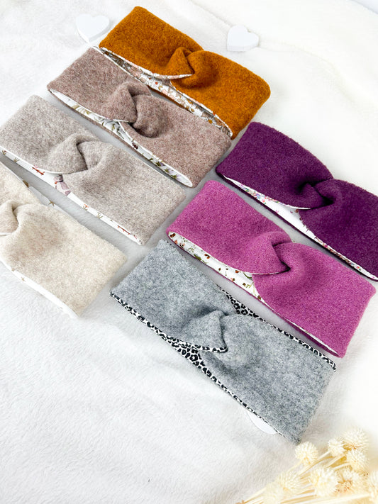 Stirnband aus Wollwalk und Jersey