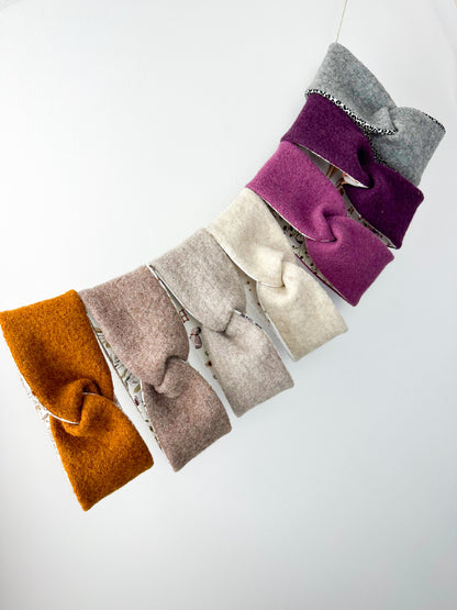 Stirnband aus Wollwalk und Jersey